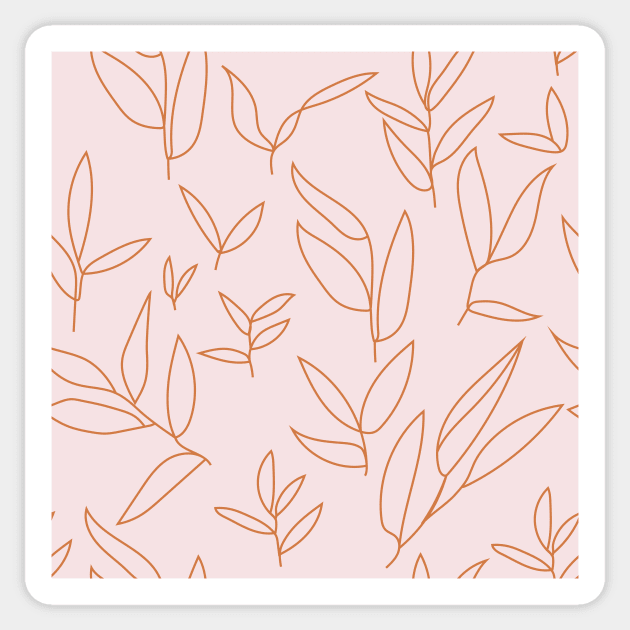 floral leaves grid pattern 2 Sticker by mariacaballer